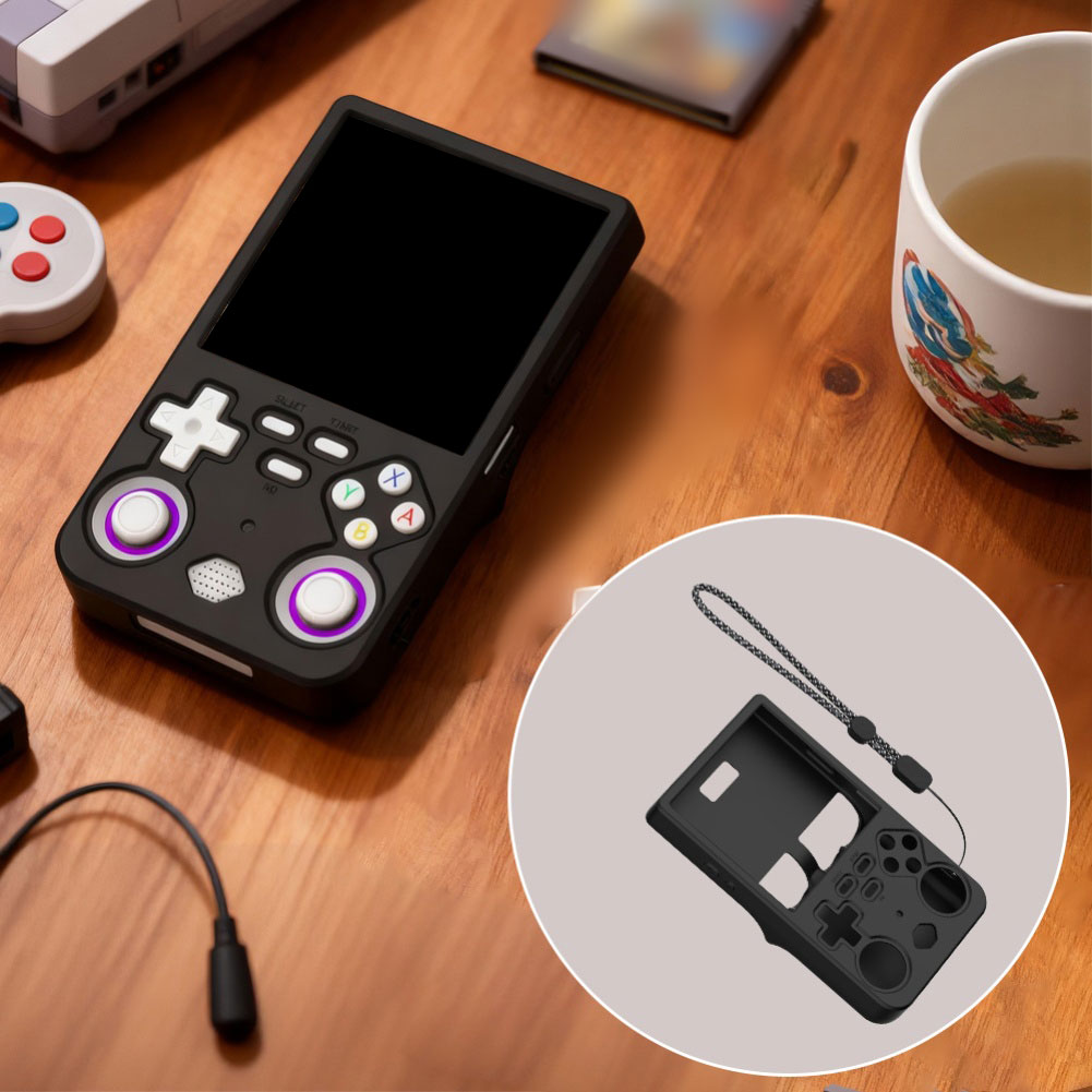 Gaming Console R36 Ultra - Capa de silicone com cordão para