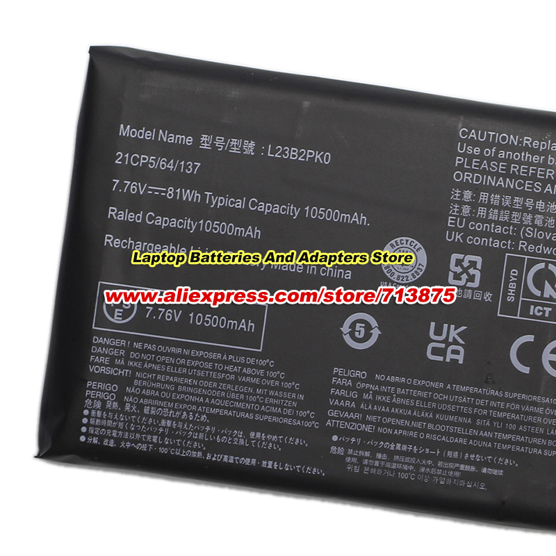 Bateria 81Wh L23B2PK0 7.76V 10 - Gaming Console Lenovo avaliação e preço