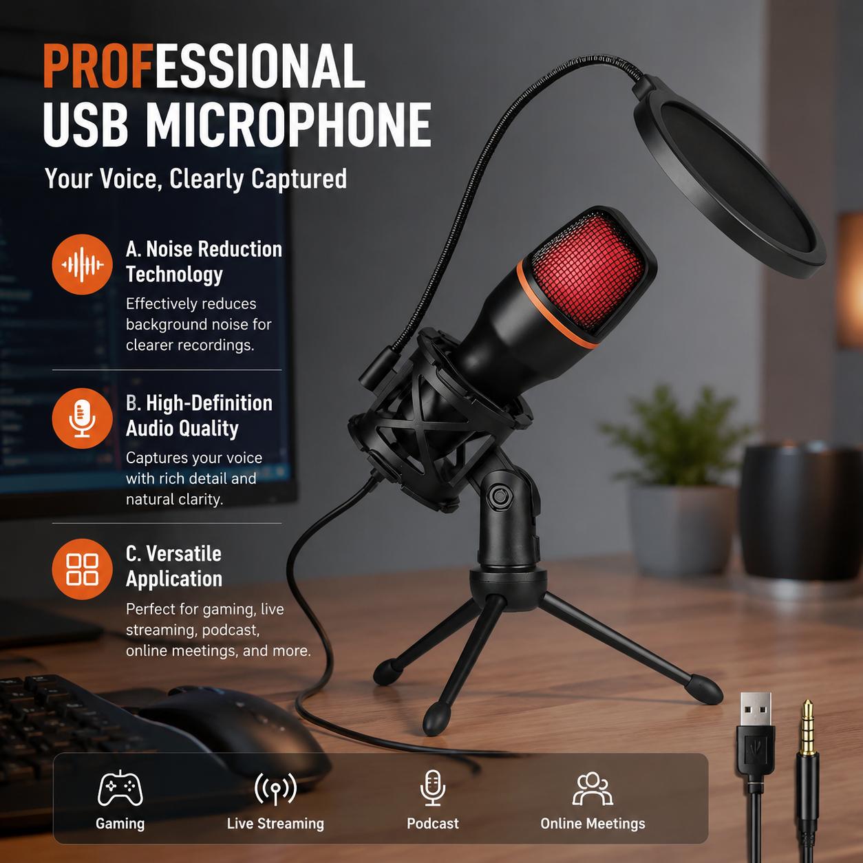 Kit de Microfone Condensador C - Gaming Console High Quality avaliação e preço